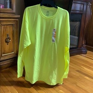 Safety yellow long sleeve knit shirts